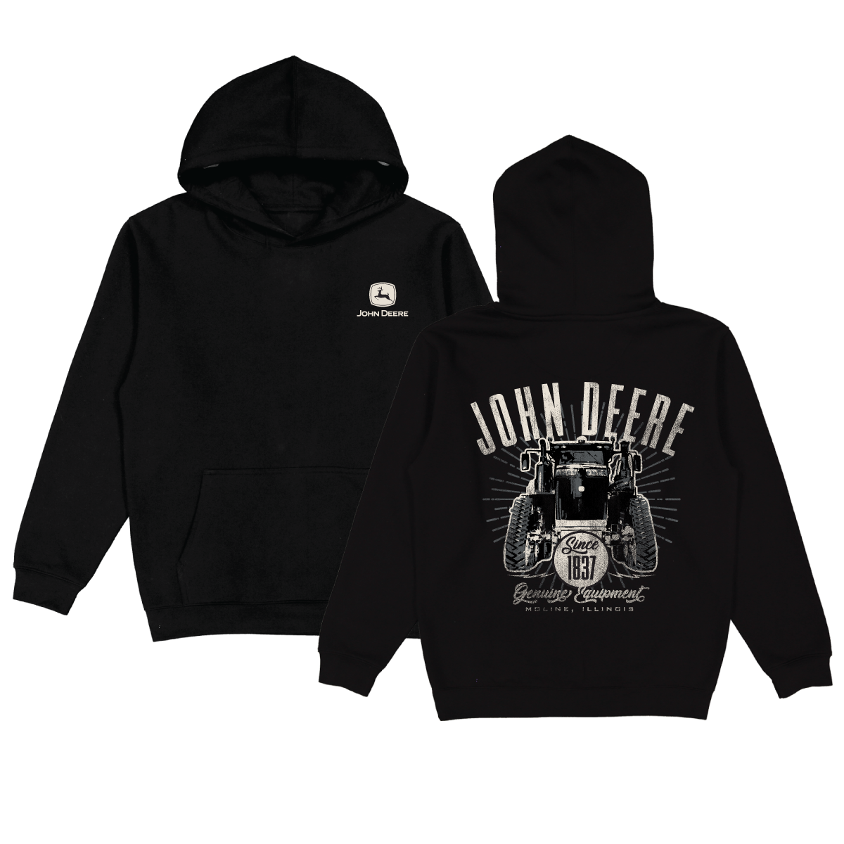 Sudadera con capucha negra John Deere