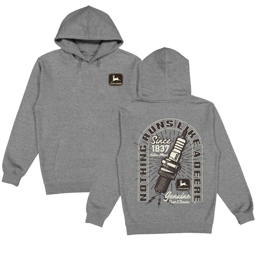 Sudadera con capucha gris John Deere